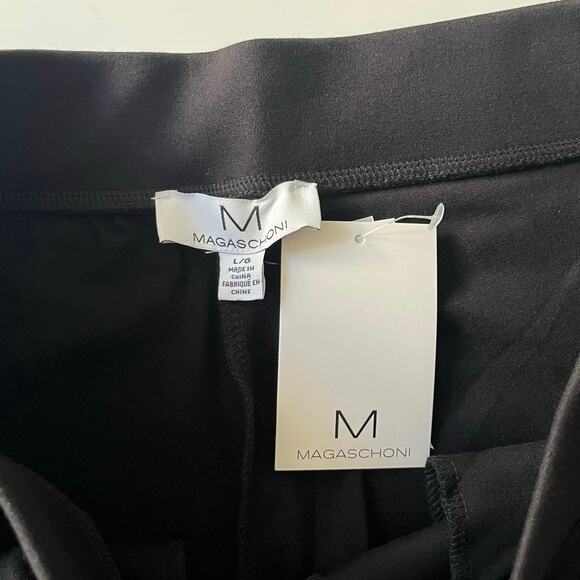 Magaschoni Studded Wide Leg Pants Women's L Pull-On Pockets Quiet Luxury NWT - Picture 6 of 9